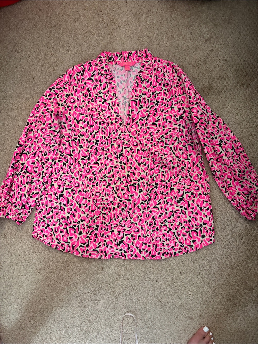 Lilly Pulitzer "Sherida Top" in the Pink Topaz animal tunic blouse